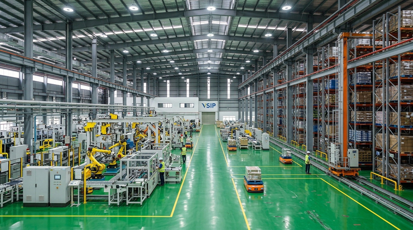 Chiếu sáng đèn LED Highbay Cụm Nhà Xưởng KCN VSIP & Amata